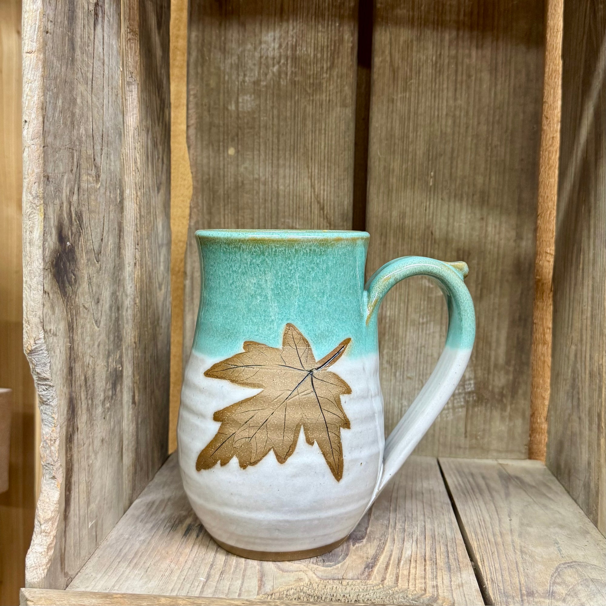 Round Leaf Stein {Sea Glass}