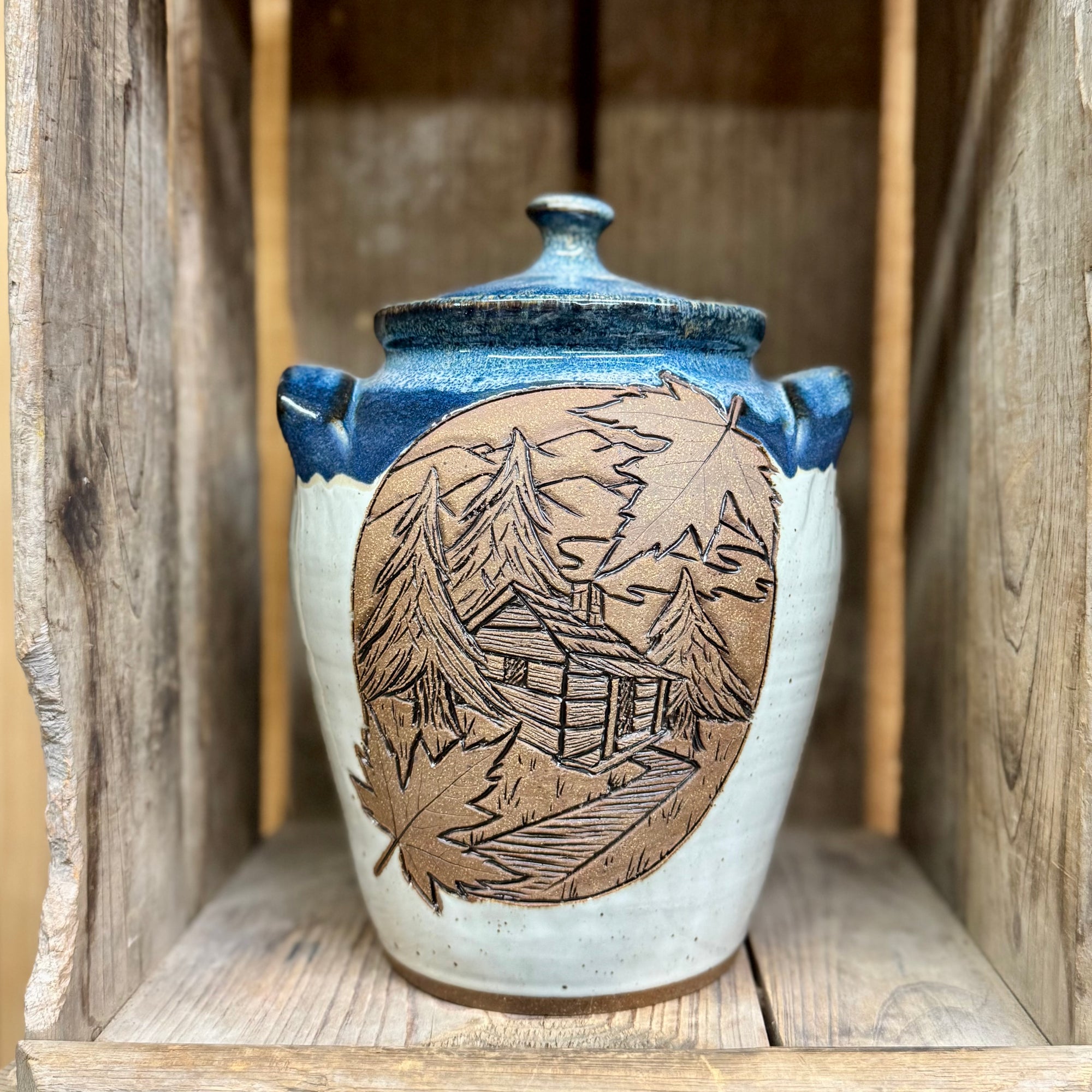 Robert Signature Cabin Cookie Jar {Blue Jay}