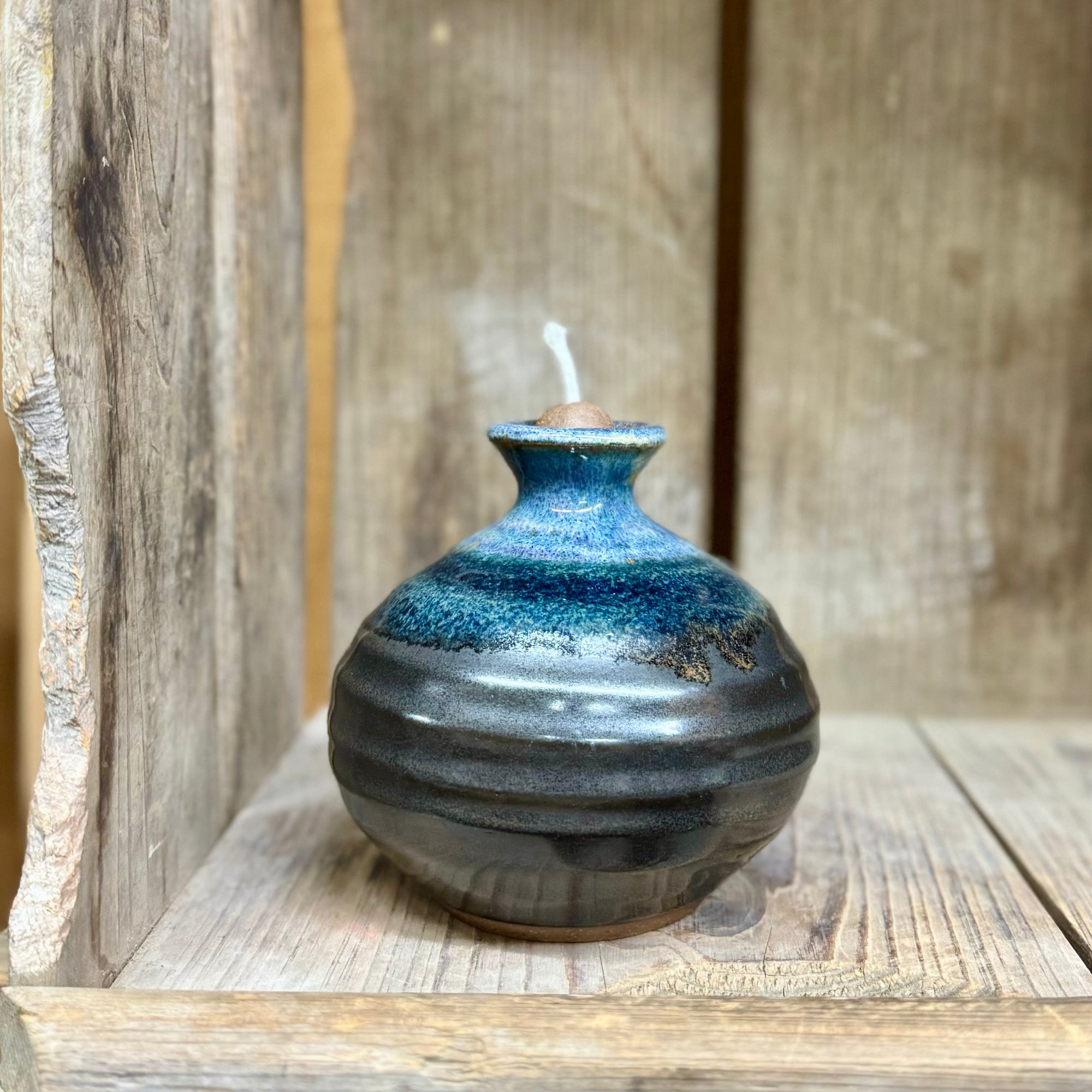 Oil Lamp {Black and Blue}