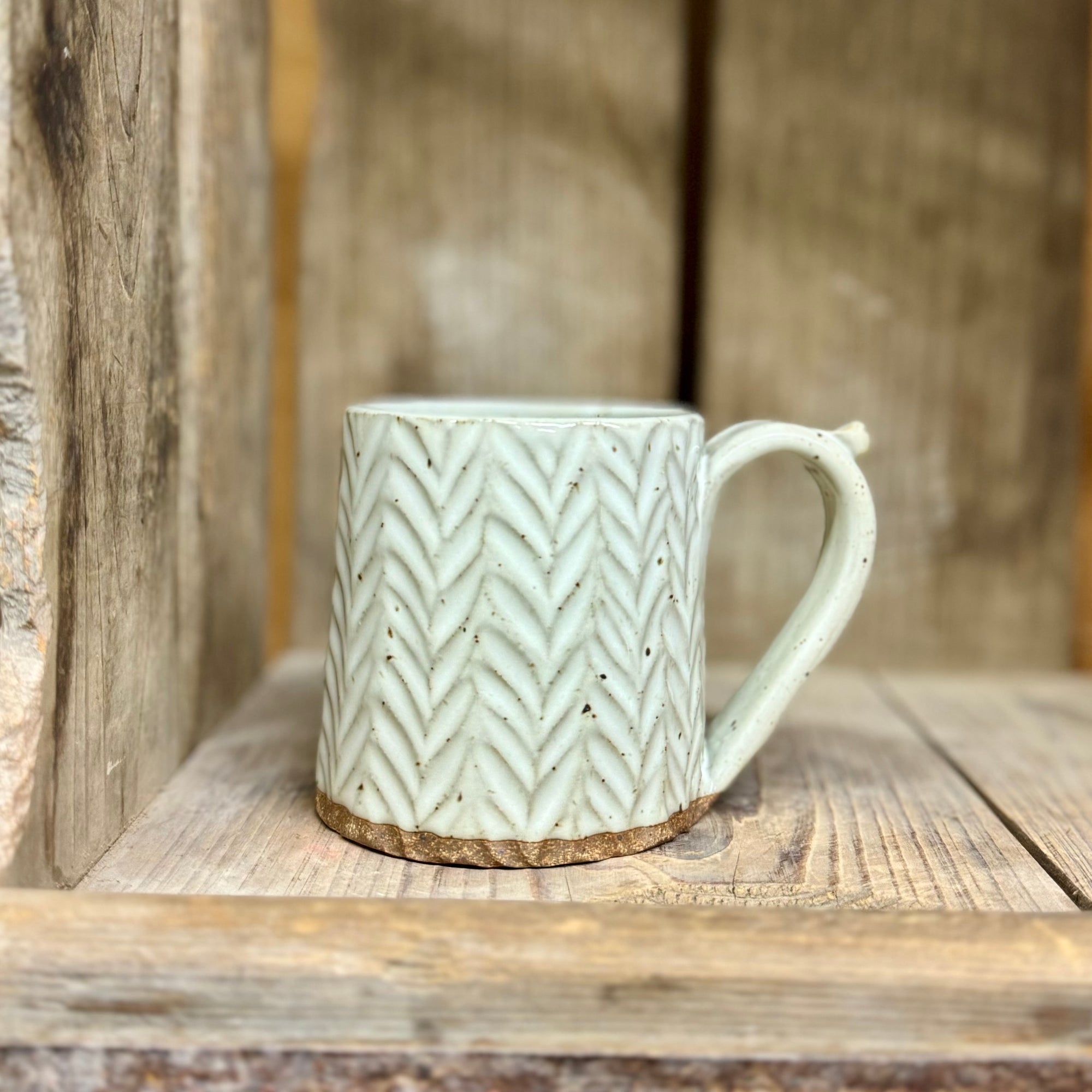 Appalachian Cable-knit Sweater Mug {Classic White}