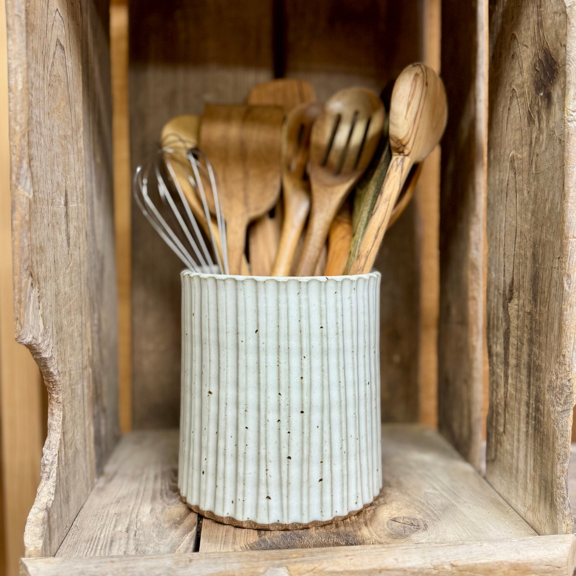 Appalachian Collection Utensil Jar {Line, Classic White}