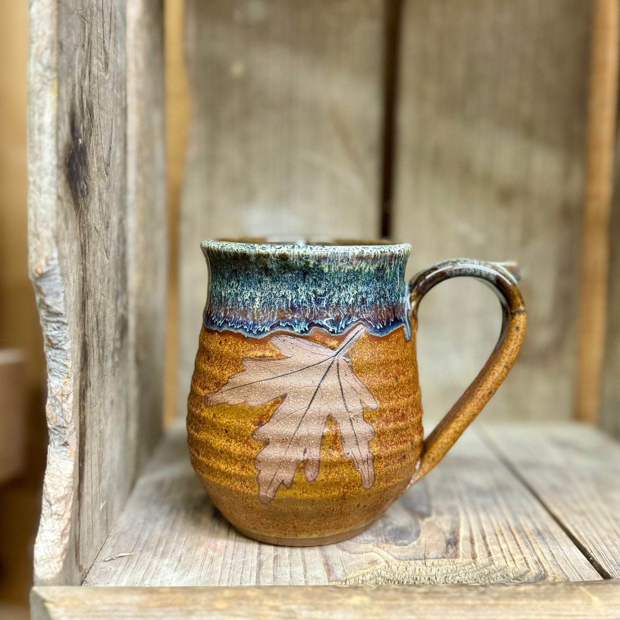 Large Leaf Mug {Autumn Storm}