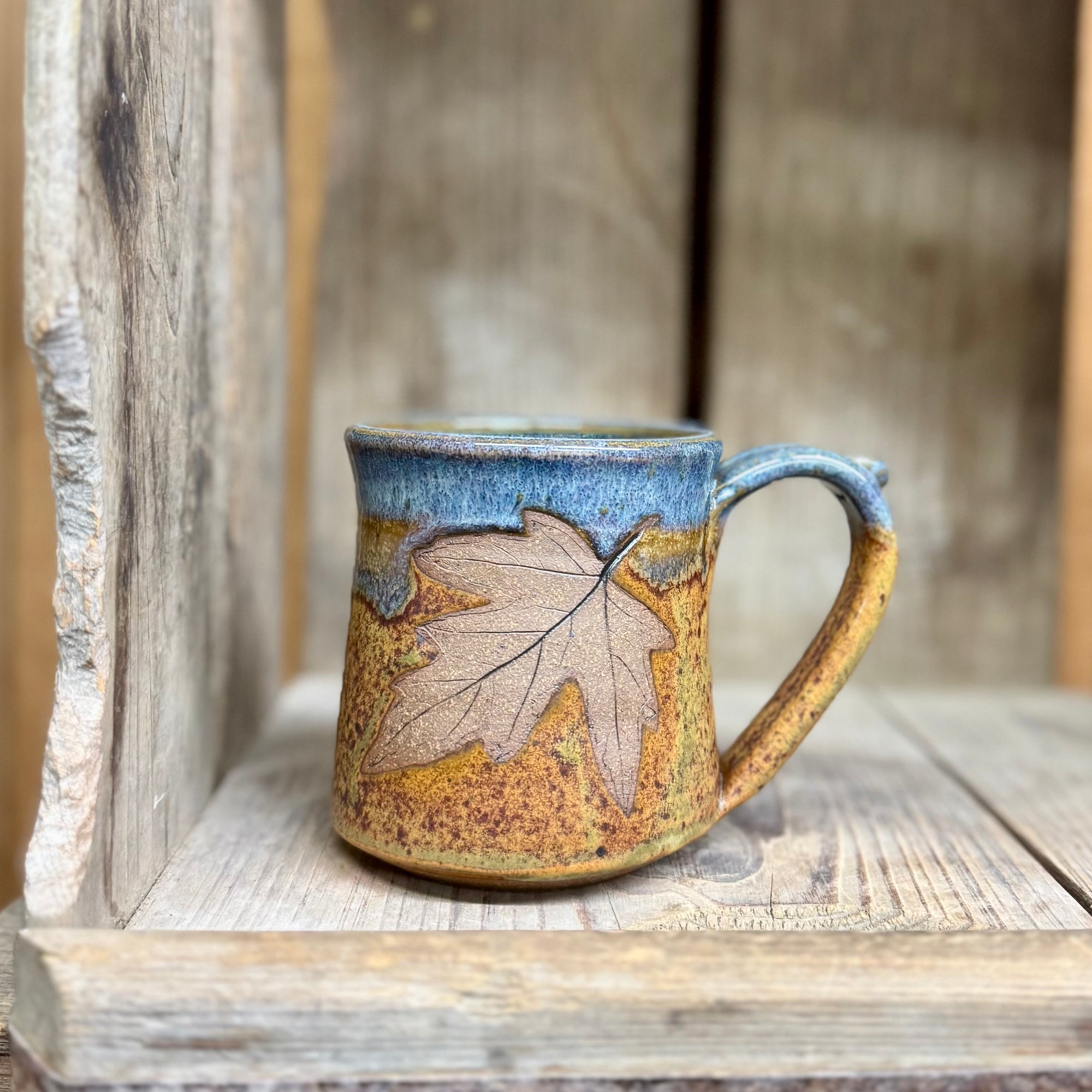 Brandon Leaf Mug {Pan for Gold}