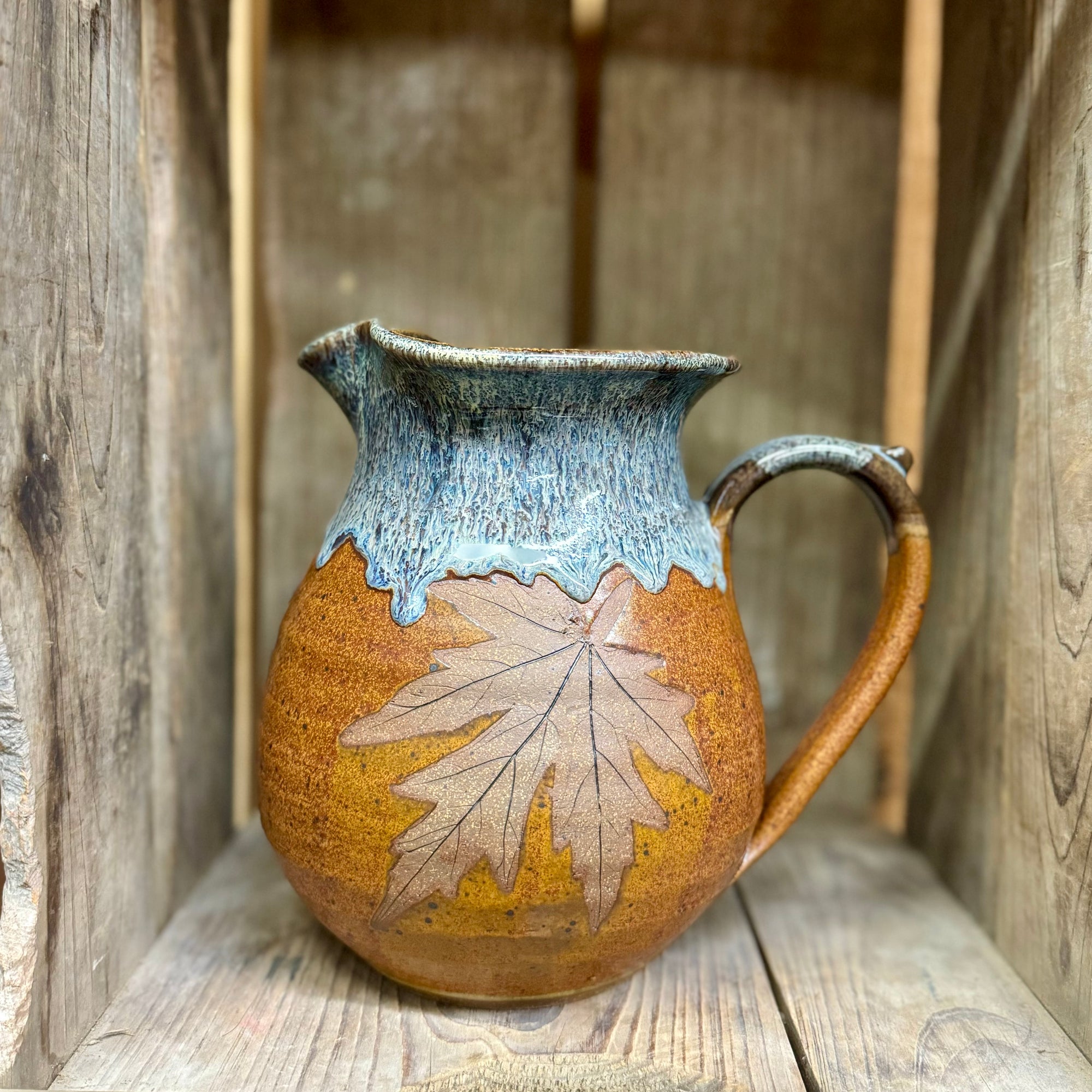 Large Leaf Pitcher {Autumn Storm}