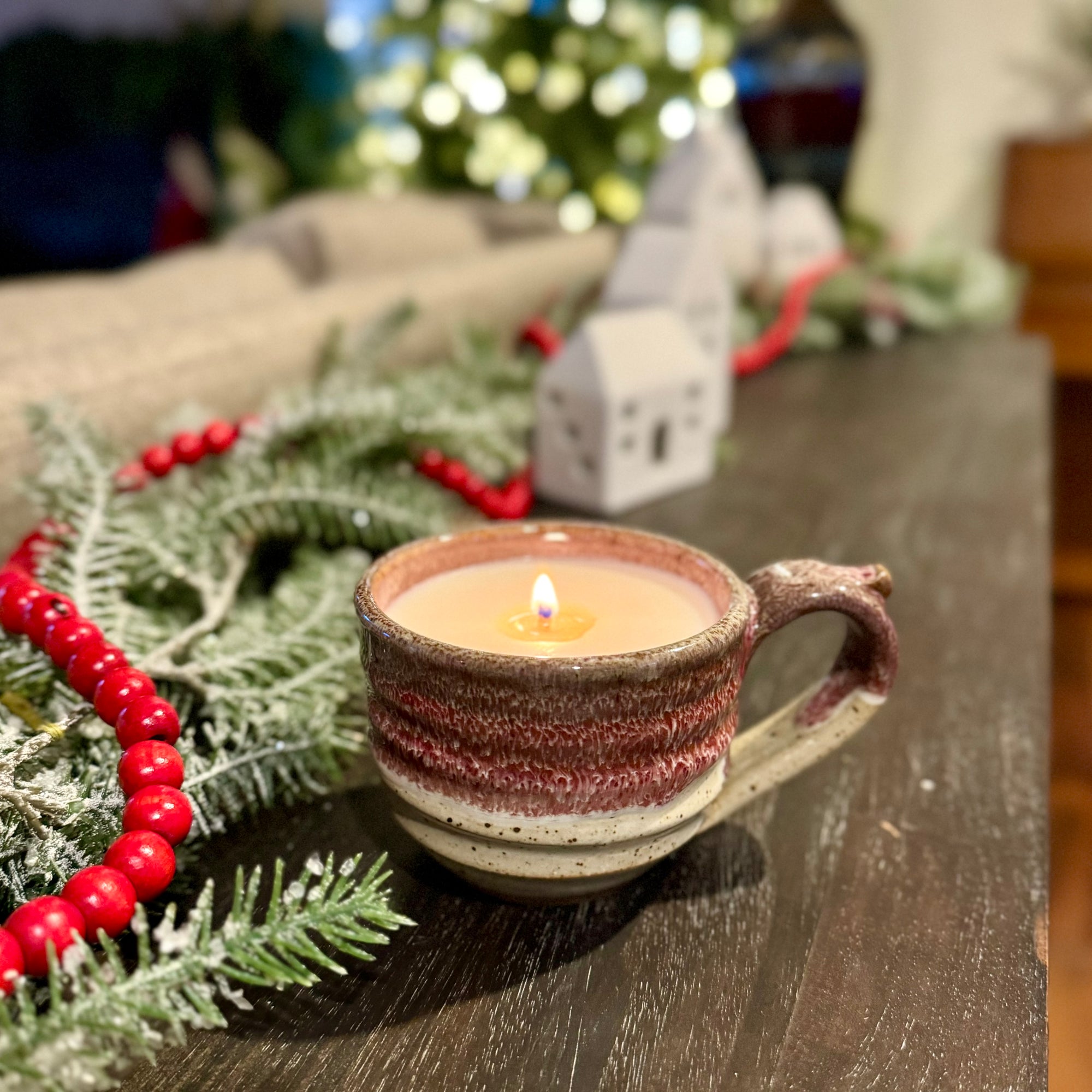 Candy Cane Mug Candle