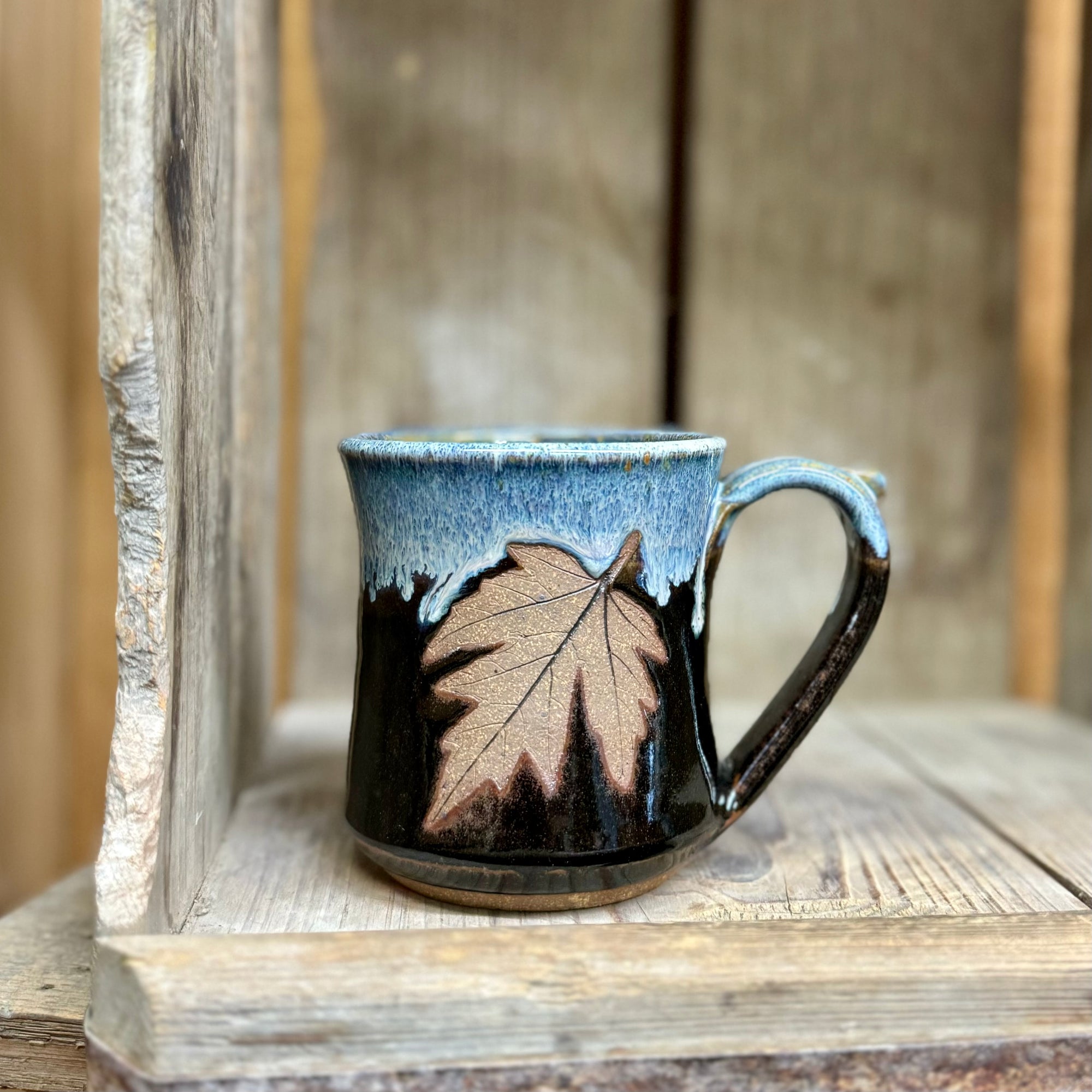 Brandon Leaf Mug {Denim}