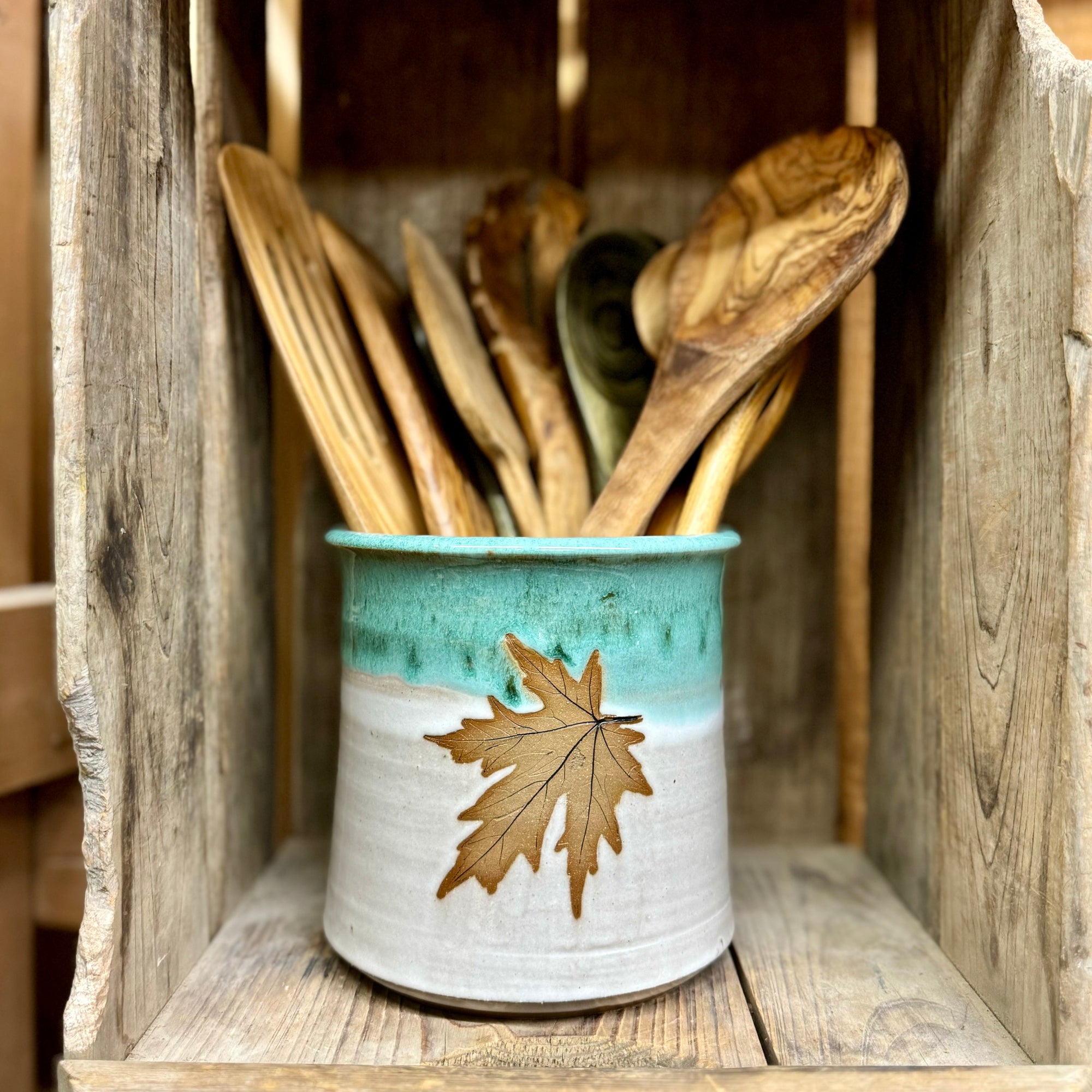 Utensil Holder {Sea Glass}