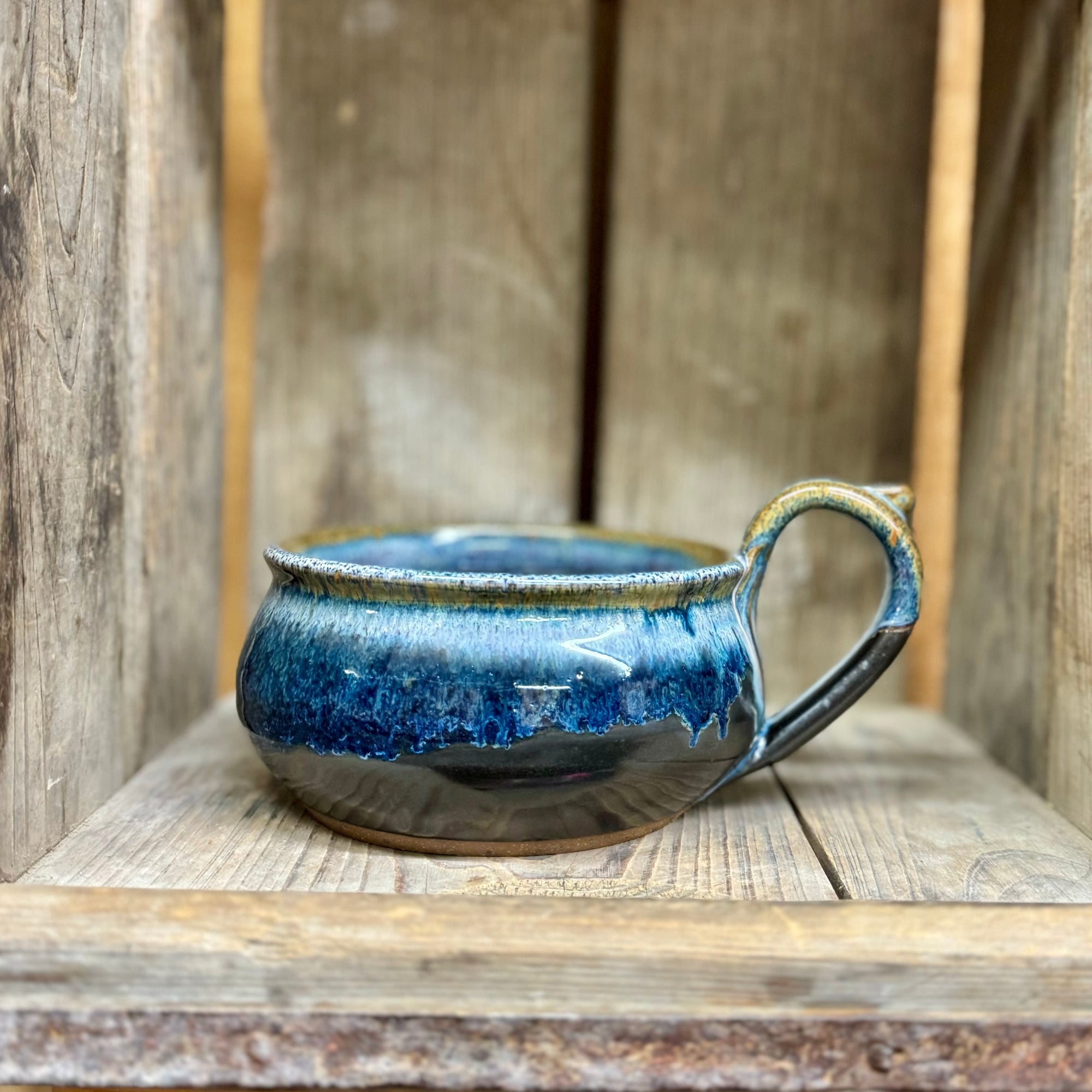 Stackable Soup Mug {Black and Blue}