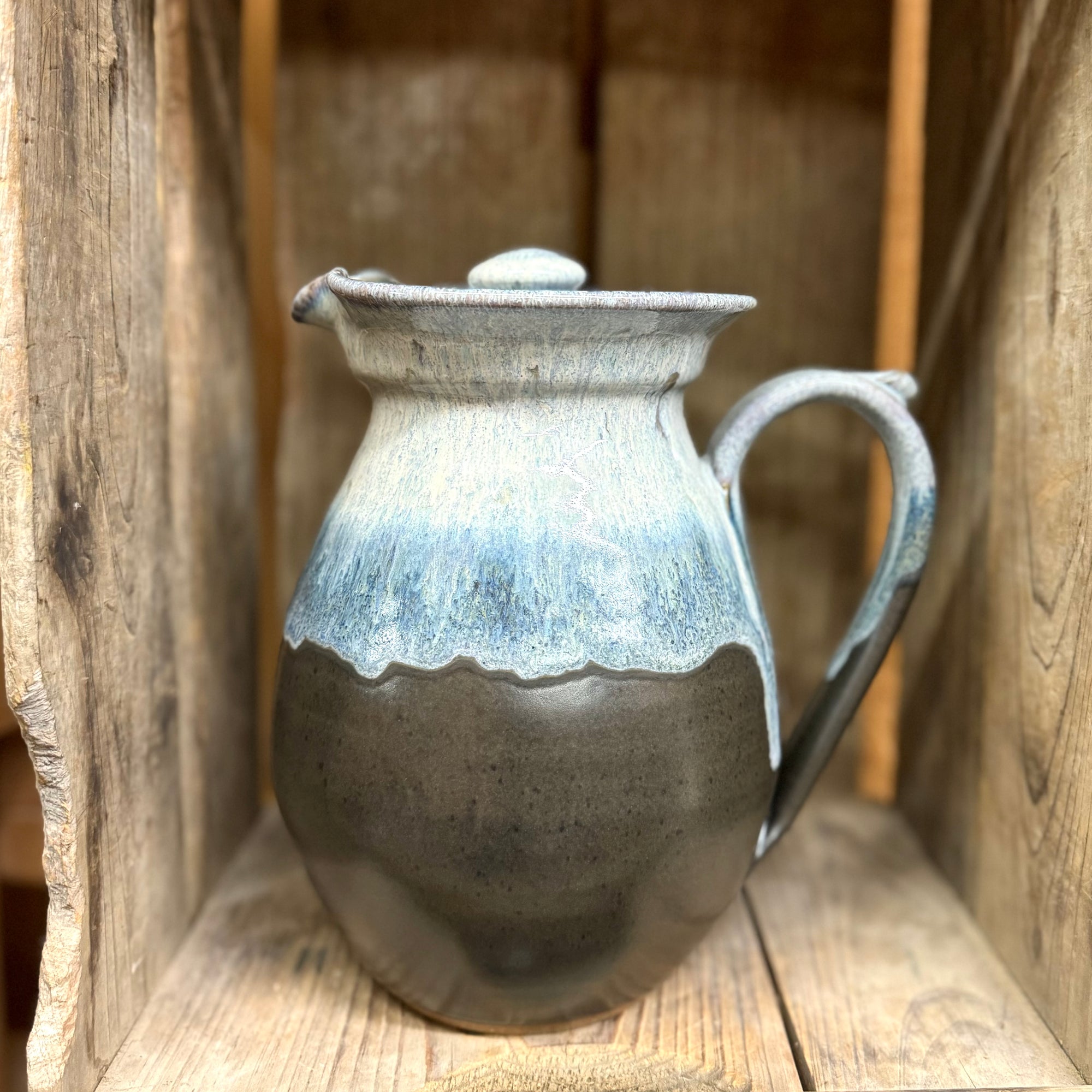 Robert Signature Lidded Pitcher {Black and Blue}