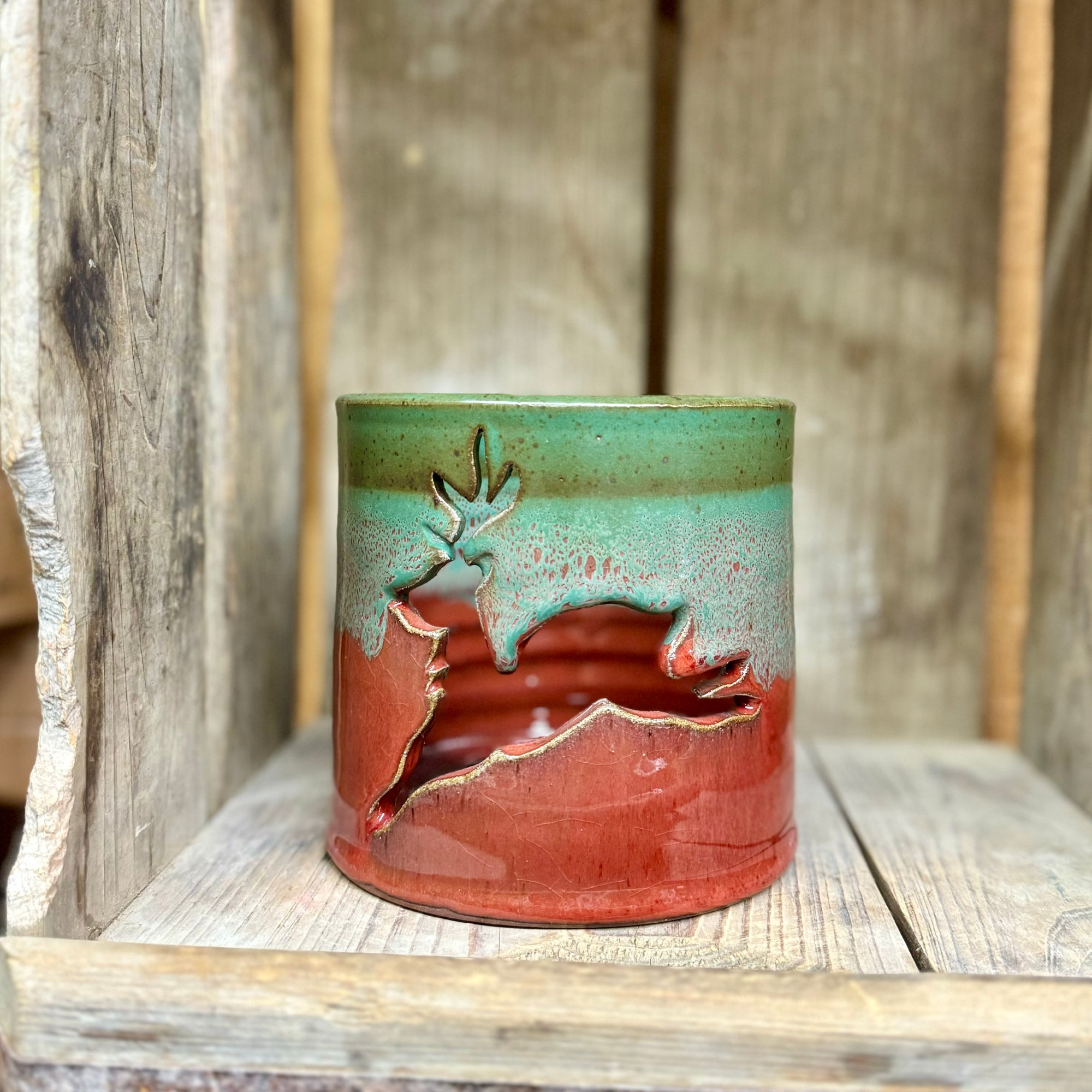 Reindeer Luminary {Green and Red}