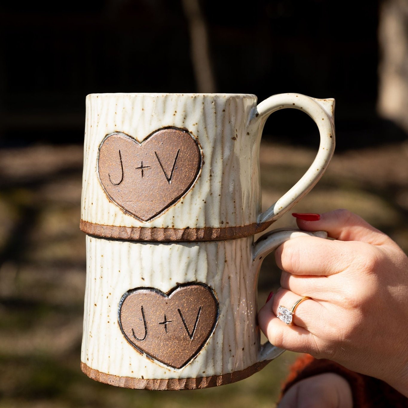 Custom Tree Heart Mugs