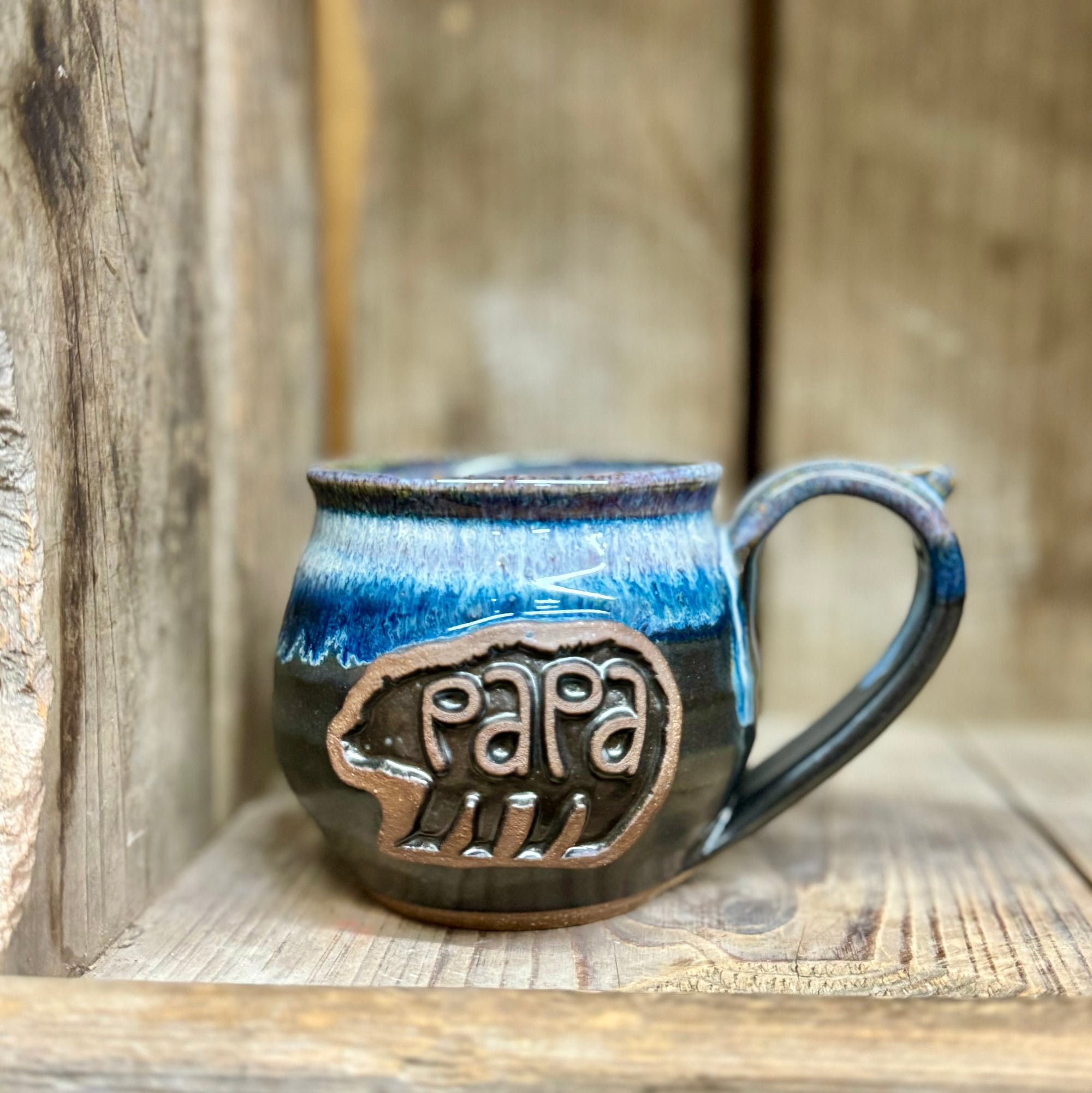 Papa Bear Mug {Black and Blue}