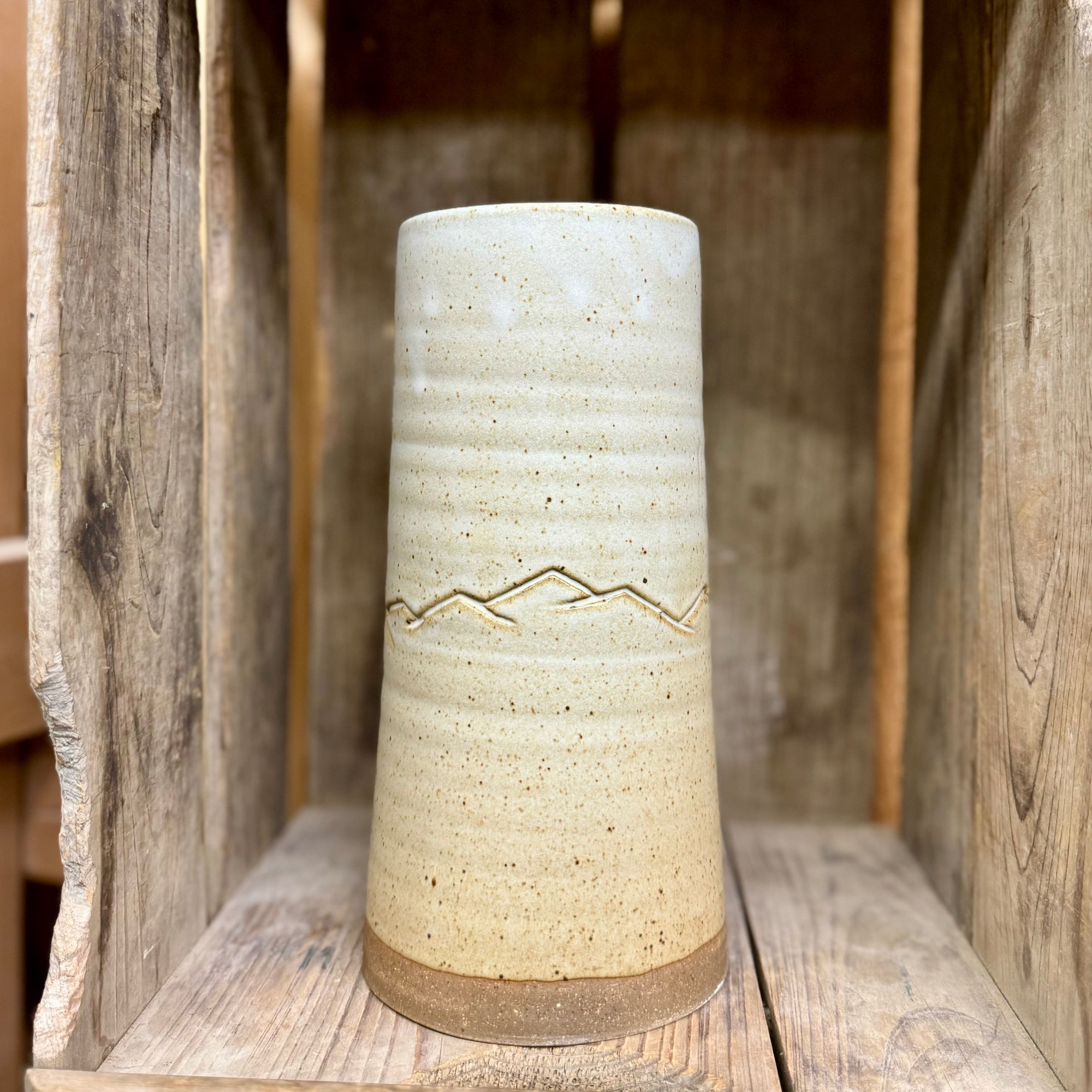 Appalachian Large Cylinder Vase {Stony Mountain Range}