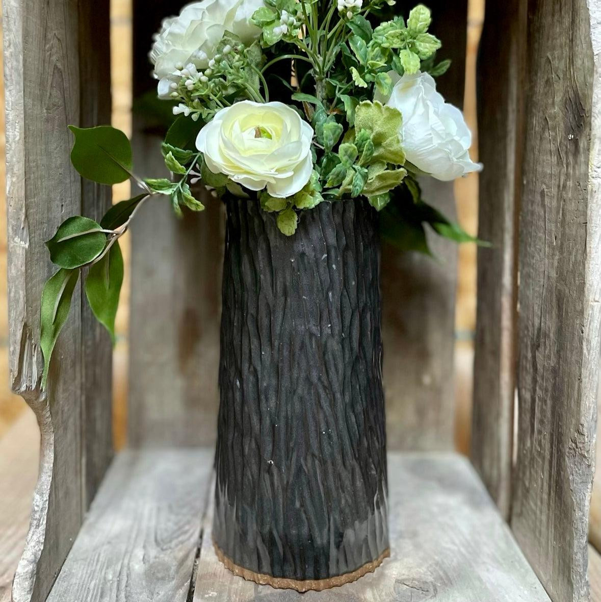 Appalachian Collection Large Cylinder Vase {Black Bear Bark}